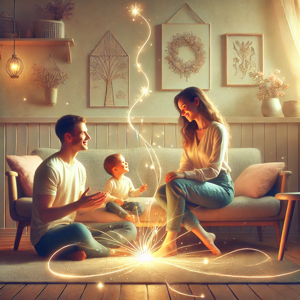 A family comunicating improving their relationship.